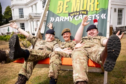 Adult volunteers on deck chair at Frimley CTC