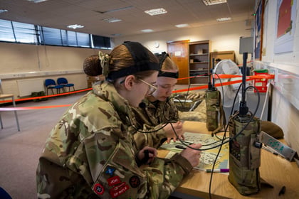 Cadets using radios