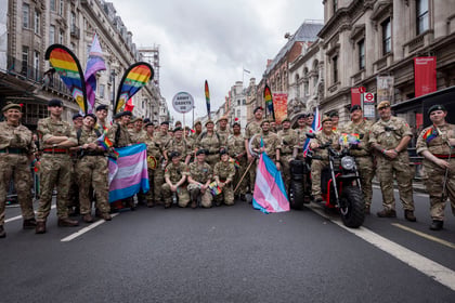 Army Cadet contingent poses for a group photo while at Pride in London