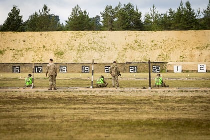 Shooting range with instructors and cadets