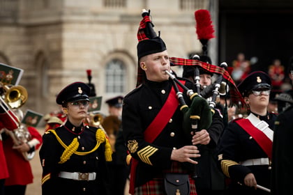 Bagpipes are played at the Military Music Spectacular