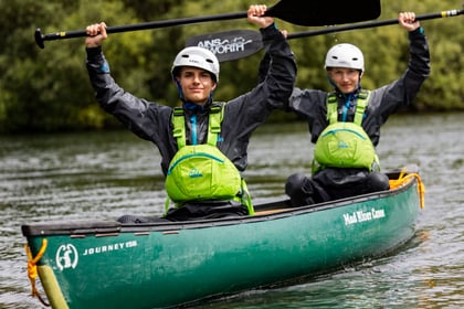 Cadets doing paddle sports in canoe