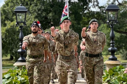 Cadets marching into the Frimley building