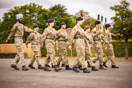 Cadets doing drill and turnout