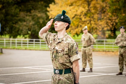 Cadet saluting