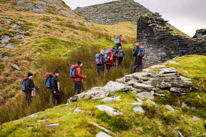Group of cadets on Mountain Walking Skills Course