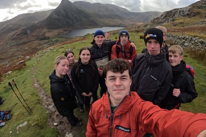 Cadets take selfie with Snowdon mountains in the background