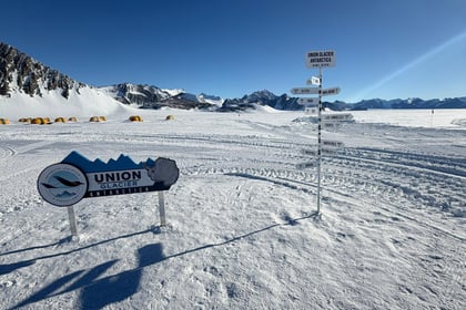 Union Glacier base camp in Antarctica