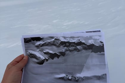 Satellite image of mountain peaks in Antartica