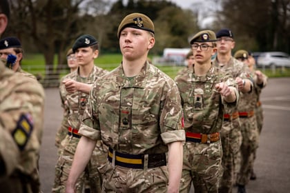Male cadet parades during Master Cadet Course Final Parade