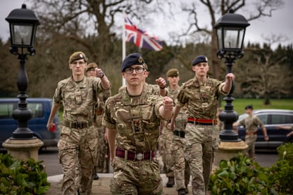 Cadets march towards the camera on Master Cadet Course Final Parade
