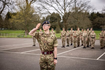 Cadet salutes on Master Cadet Course Final Parade