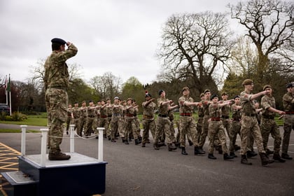 Cadets march past the CO on the Master Cadet Course Final Parade