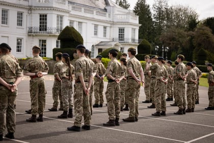 Cadets stand at ease on Master Cadet Course Final Parade