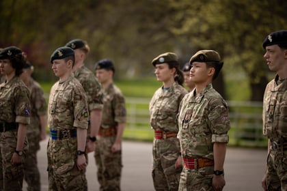 Cadets stand at attention on Master Cadet Course Final Parade