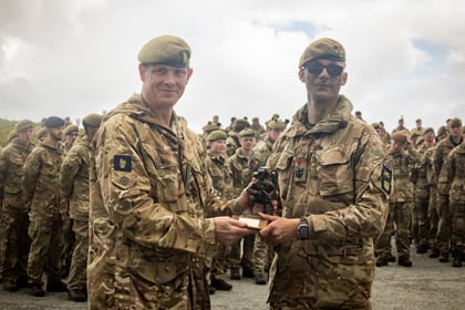Cadet received a trophy for the best ACF team at Cambrian Patrol