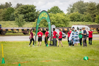 Cadets stand at the finish line