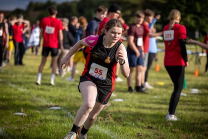Female cadet runs