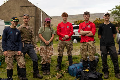 Cadets stand in a group while on Ten Tors 2026