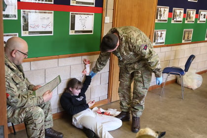 cadet taking part in a first aid competition
