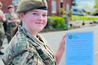 Cadet awarded Praisworthy Action Certificate