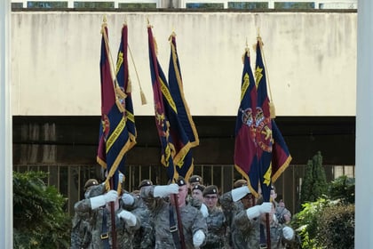 Marching with the banners