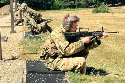 Cadets demonstrating marksmanship and range discipline during 3-Star shooting training.