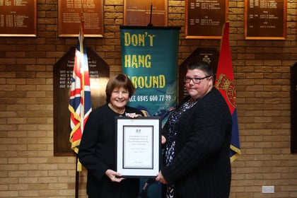 Suffolk ACF Adult Volunteer receiving her award