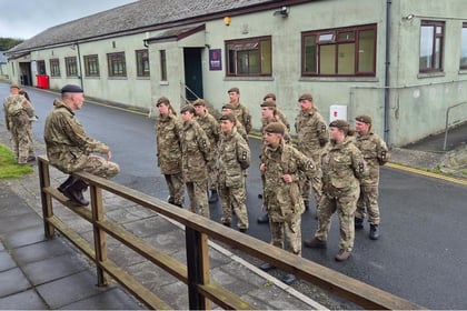 Cadets receiving a brief