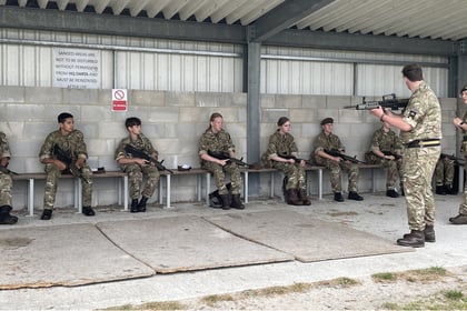 Cadets receiving Skill at Arms Training