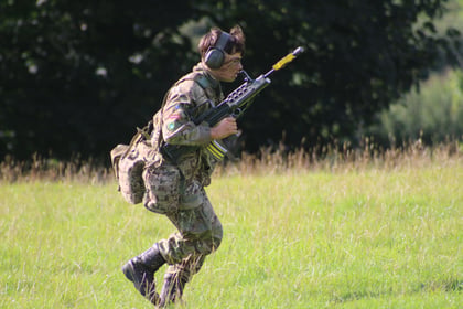 Cadet running during fire and movement