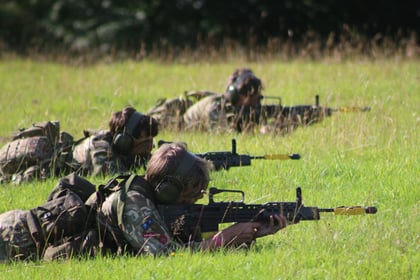 3 cadets prone blank firing