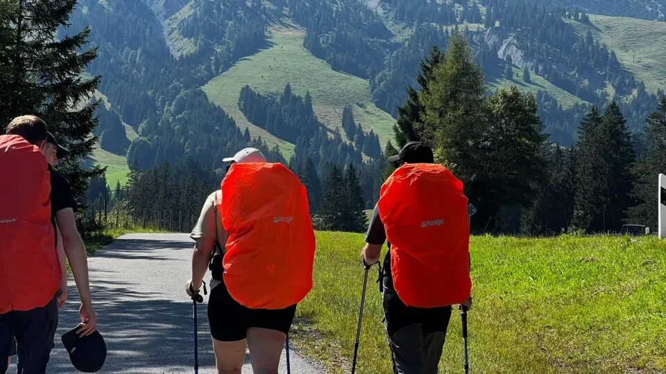 Cadets in Bavaria with view of a mountain in front of them