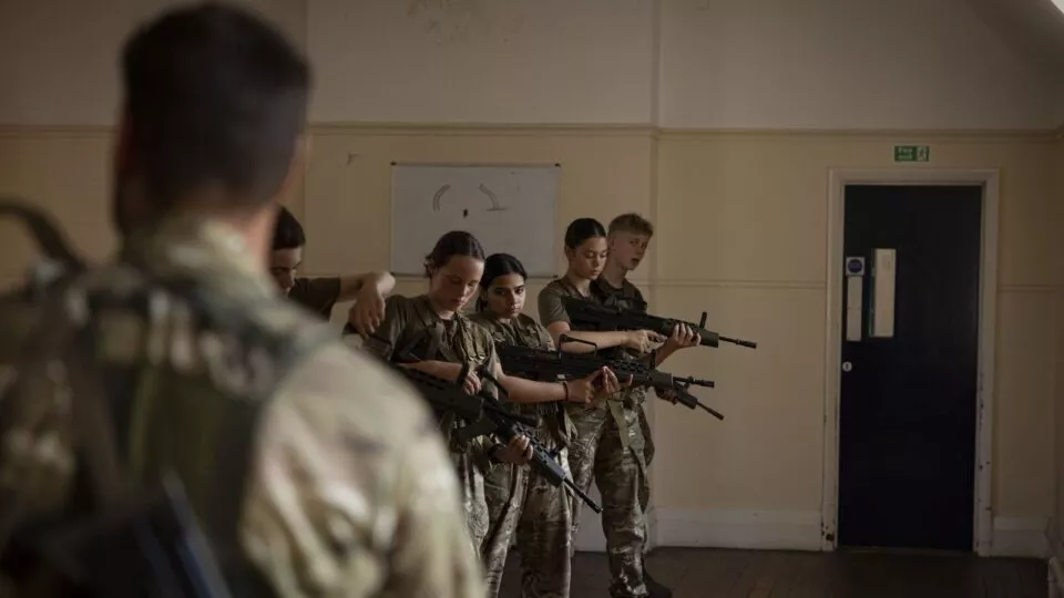Cadets being instructed by Weapon Handling by CFAV