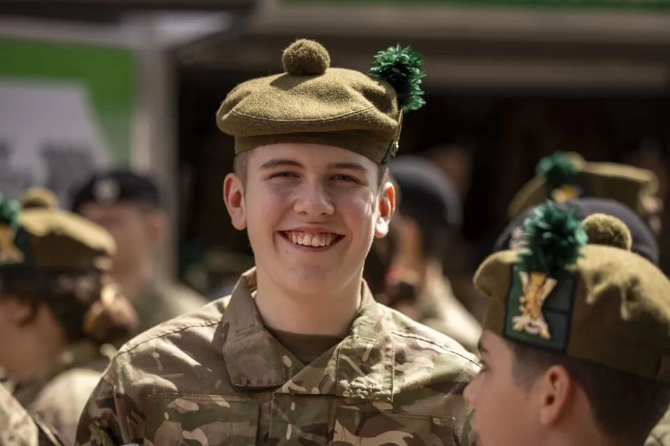 Smiling Scottish cadet