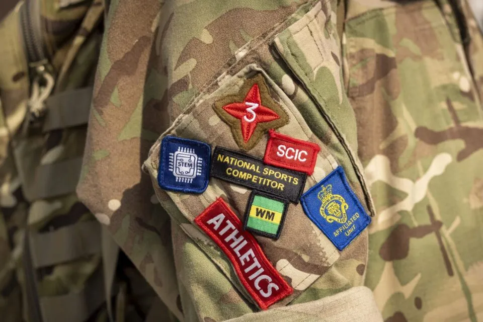 Badges on cadet uniform