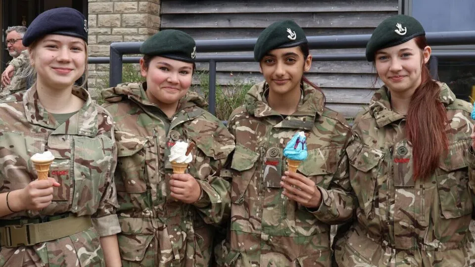 Cadets from Dorset enjoying ice creams