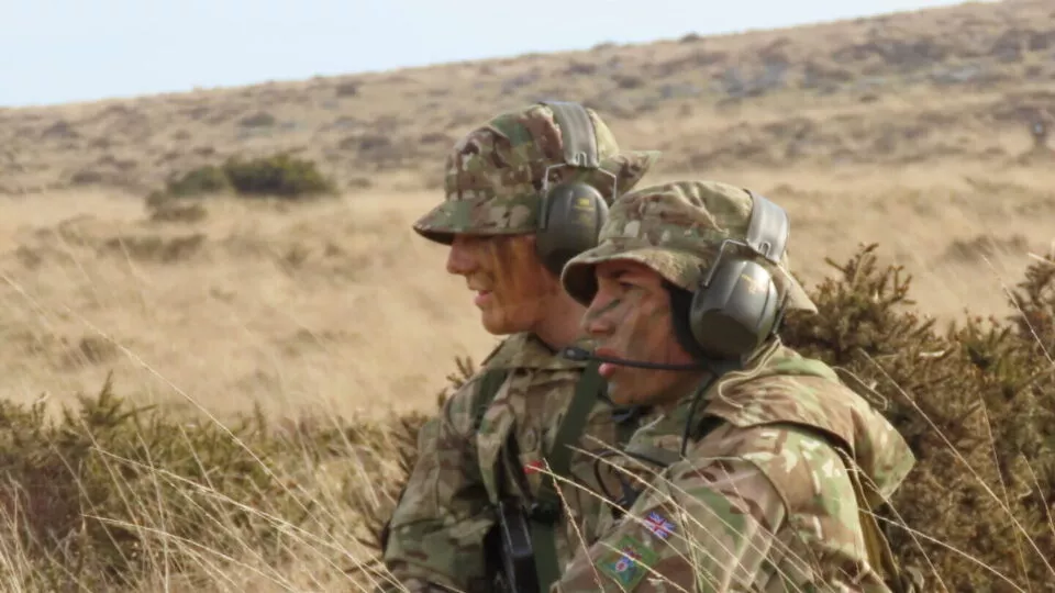 Two cadets on a fieldcraft exercise
